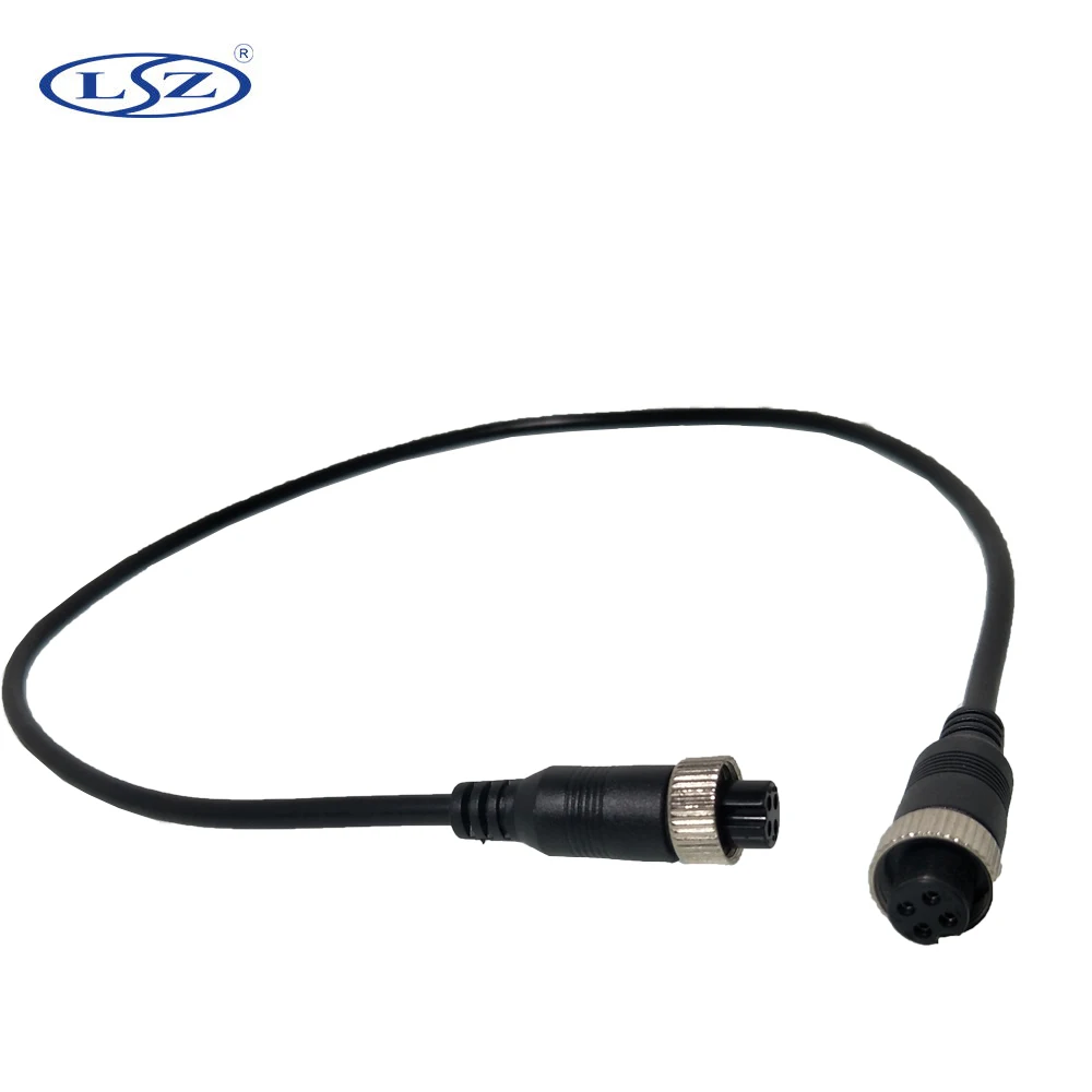 

LSZ wholesale 4 core M12 aviation double female head tail cable 4P aviation plug cable truck surveillance camera cable