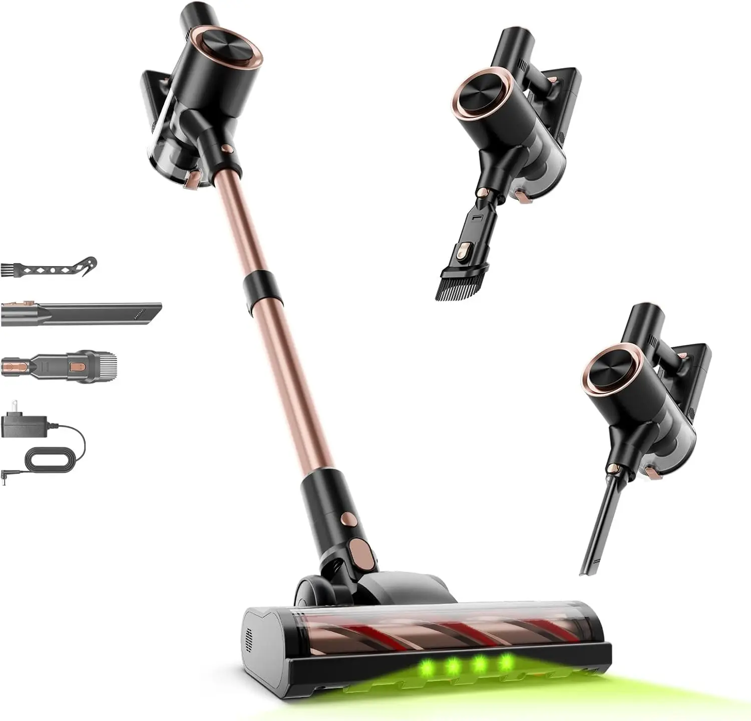 45KPA Cordless Stick Vacuum with 45 Min Runtime, Detachable Battery, Anti-Tangle Brush & 1.5L Dust Cup for Pet Hair