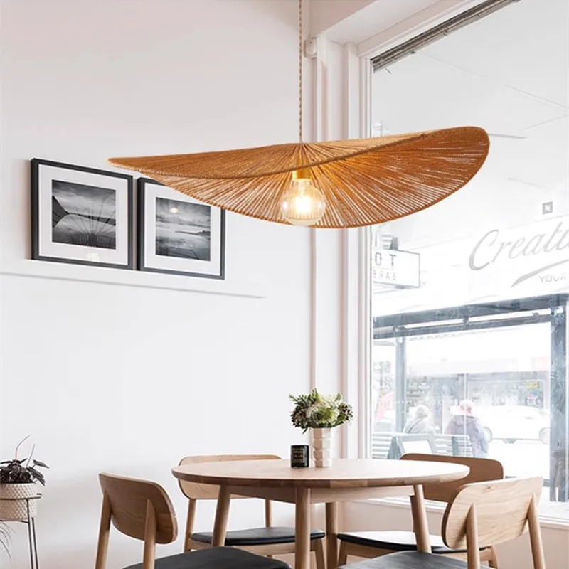 Nordic Vertigo Retro Wabi Sabi Chandelier Creative Pendant Lights Hand Woven Bamboo Hanging Lamps for Bedroom Living Dining Room - Image 3