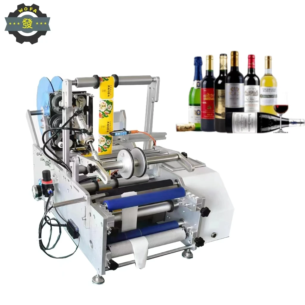 

Deluxe Manual Round Bottle Labeling Machine For Red Wine New Condition For Food & Beverage Glass & Case Packaging