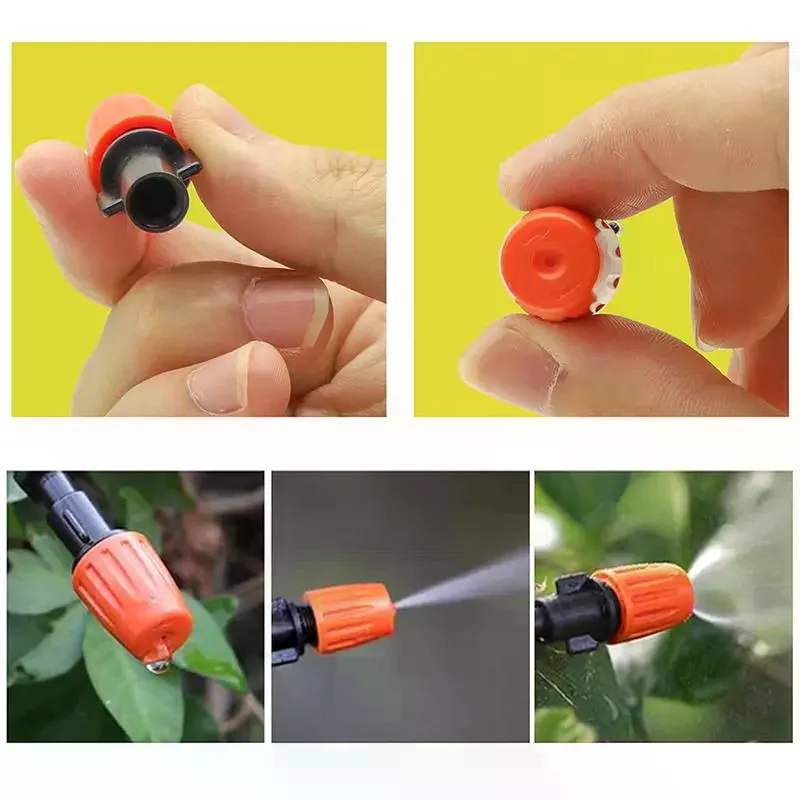 10PCS Hanging Misting Nozzle Fog Nozzle Hanging Anti Drip Misting Sprinkler Kits For Hoses Mist Water Sprayer