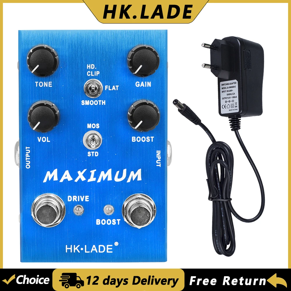 HK.LADE SA-02 الحد الأقصى سق دواسة تأثير الغيتار دواسة البرية سق تشويه تأثير الألومنيوم الإسكان الغيتار الملحقات