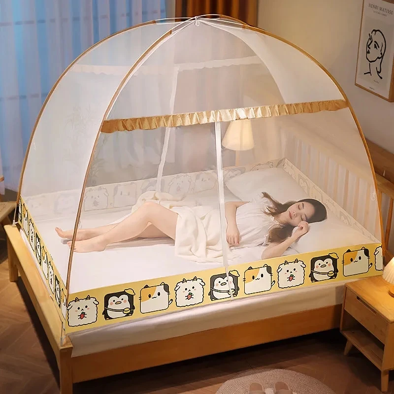 

Anti-fall Encryption Foldable Mosquito Net Installation-free Yurt Mosquito Net Home Children's Room Full Bottom Mosquito Net