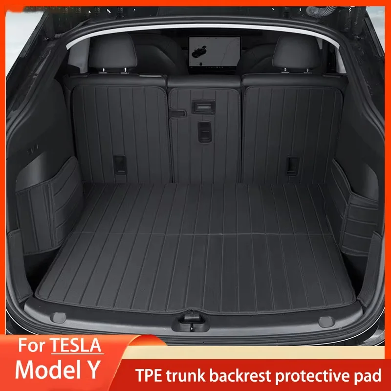 

For Tesla Model Y 2021-2024 Rear Seat Backrest Protective Pad Trunk Mat Anti-Kick Pad Car Interior Accessories