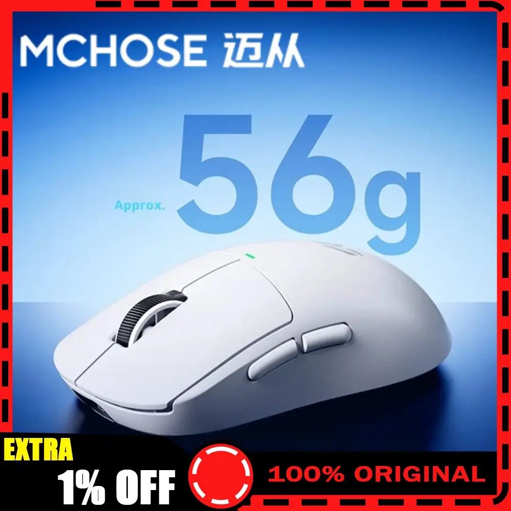 

MCHOSE A5 V3 Wireless Mouse Lightweight Gaming Mouse Dual 8000Hz Polling Rate PAW3395 Sensor Esports Mice TTC Gold Wheel Encoder