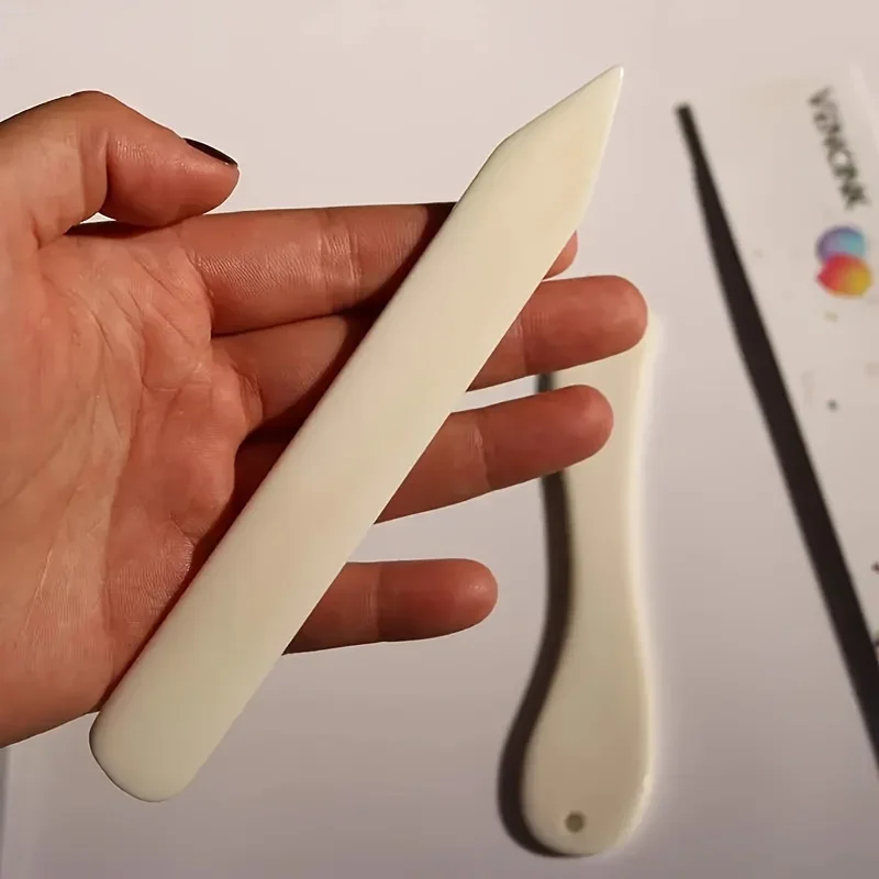 1pc Genuine Bone Folder Scoring Crafting Scrapbooking Tool For Handmade Leather Burnishing Bookbinding Cards And Paper Crafts