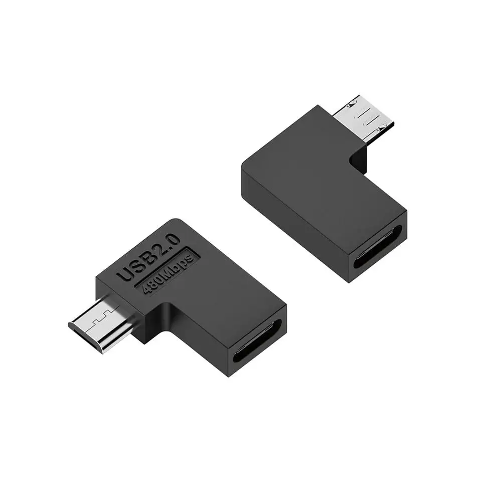 U-shaped Angled Type-C Female To Micro Male USB2.0 Adapter Female USB-C 90 Degree Converter Adapter For IPhone T5Q9