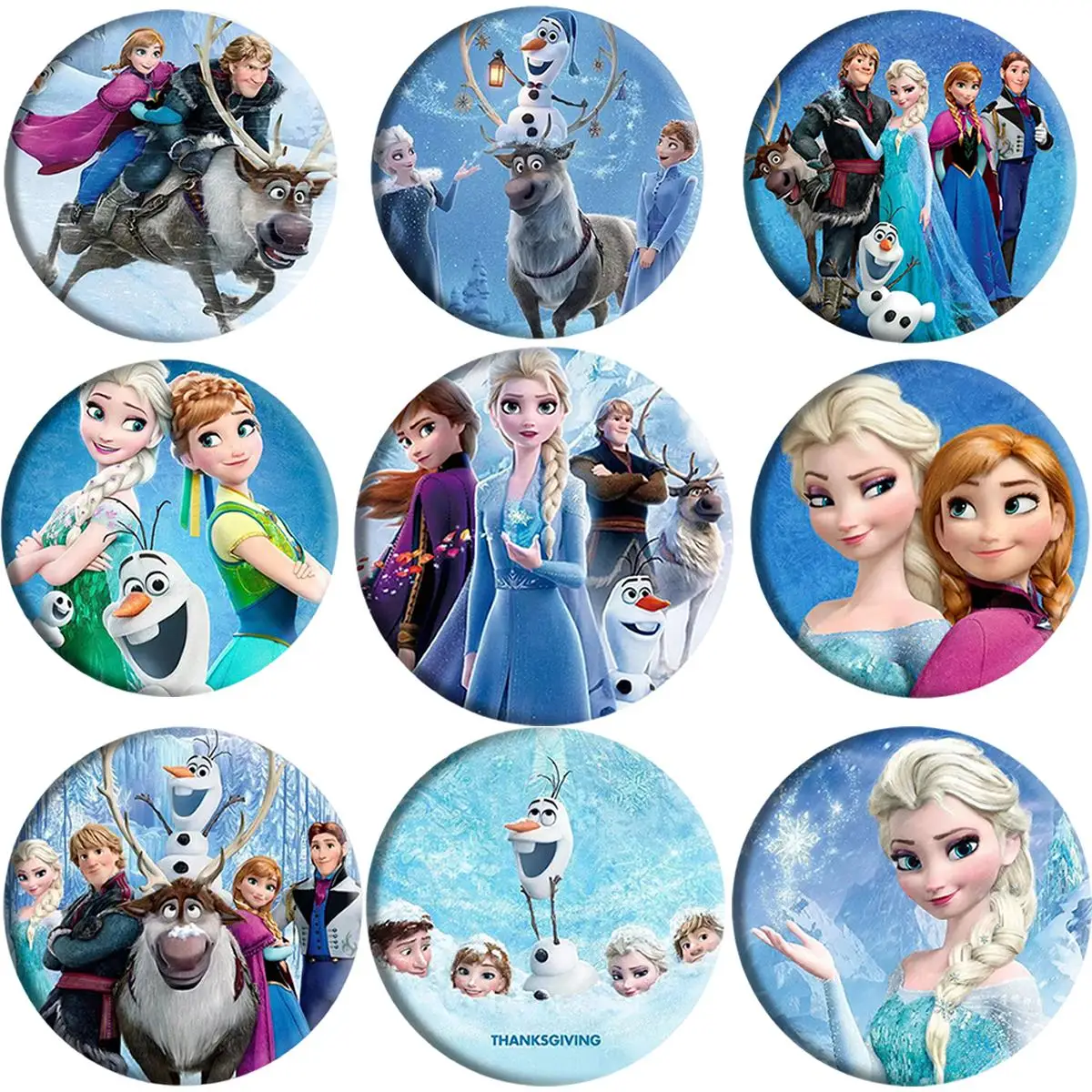 

58 мм мультфильм аниме «Холодное сердце», круглый значок, броши, милые креативные булавки для одежды, шляпы, рюкзака, косплей, украшения, аксессуары, подарочная игрушка