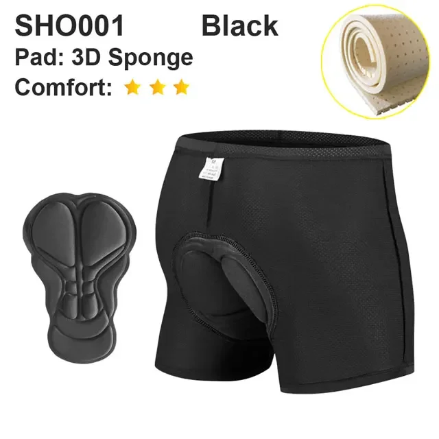 NEWBOLER Ademend Fietsondergoed Fietsbroek 5D Gel Pad Schokbestendig Fietsonderbroek MTB Racefiets Ondergoed Man Shorts - afbeelding 1