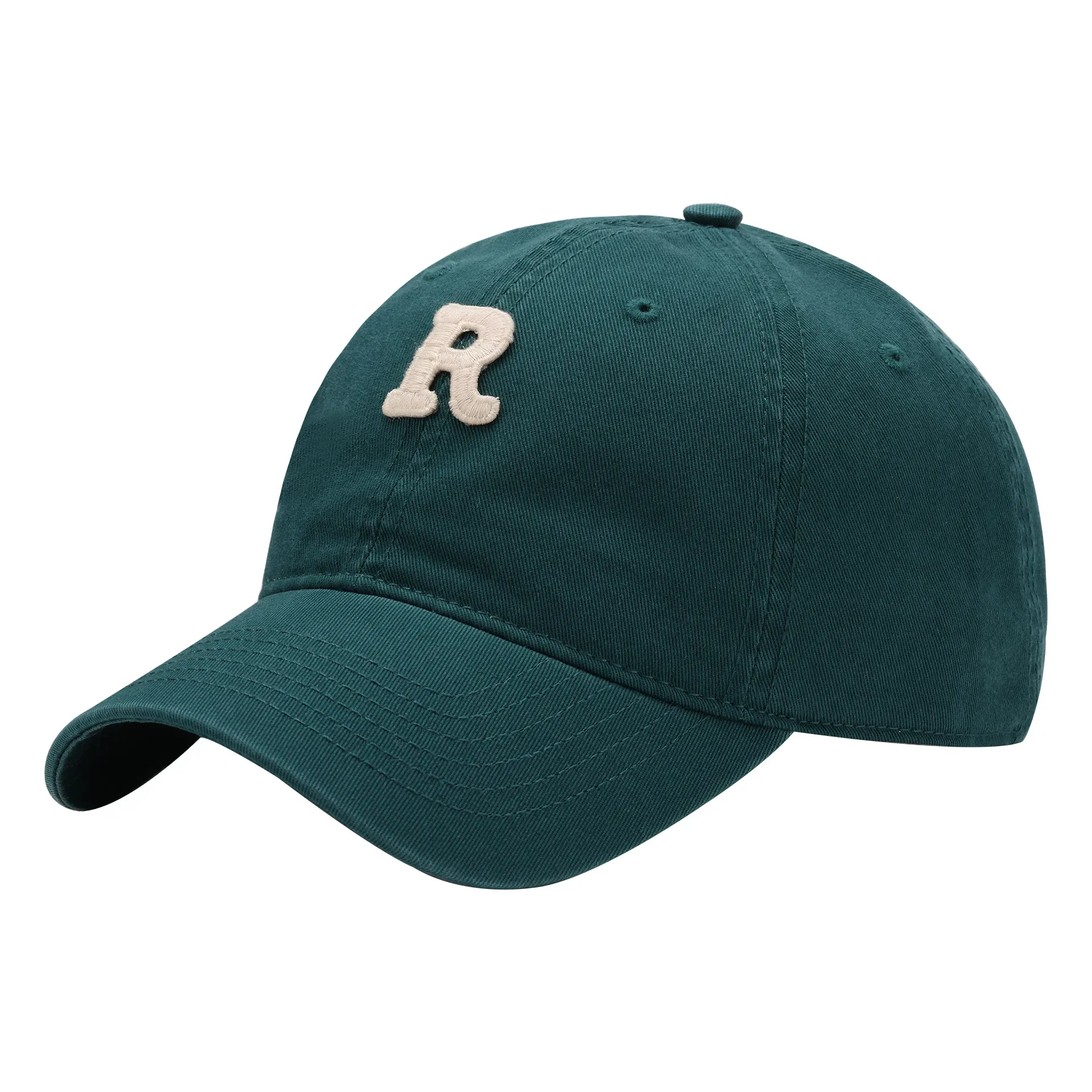 Gorras de béisbol coreanas para hombres y mujeres, gorras de algodón bordadas con letras R a prueba de sol, gorras deportivas de moda Unisex para adultos