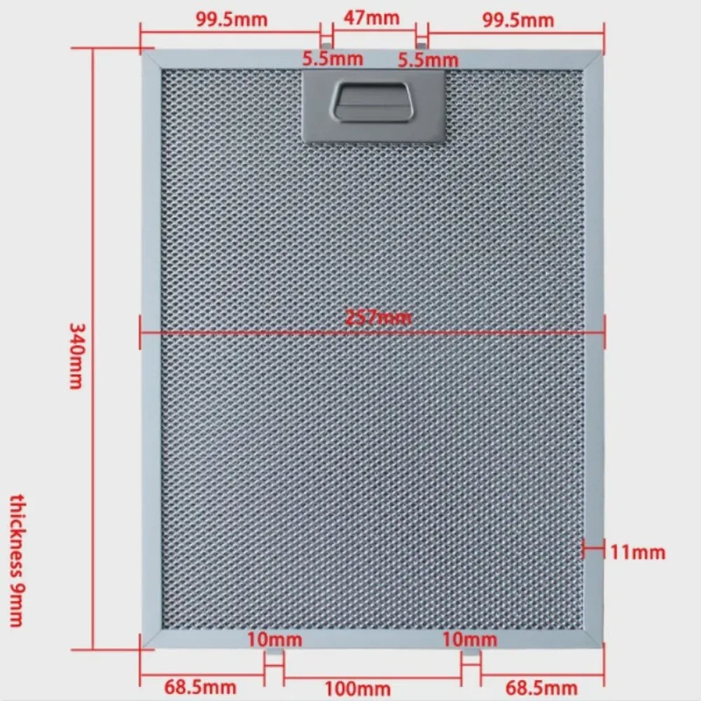 5 Layer Aluminum Range Hood Filter 340x257mm Compatible With Range Hoods High Temp Resistant Kitchen Ventilation
