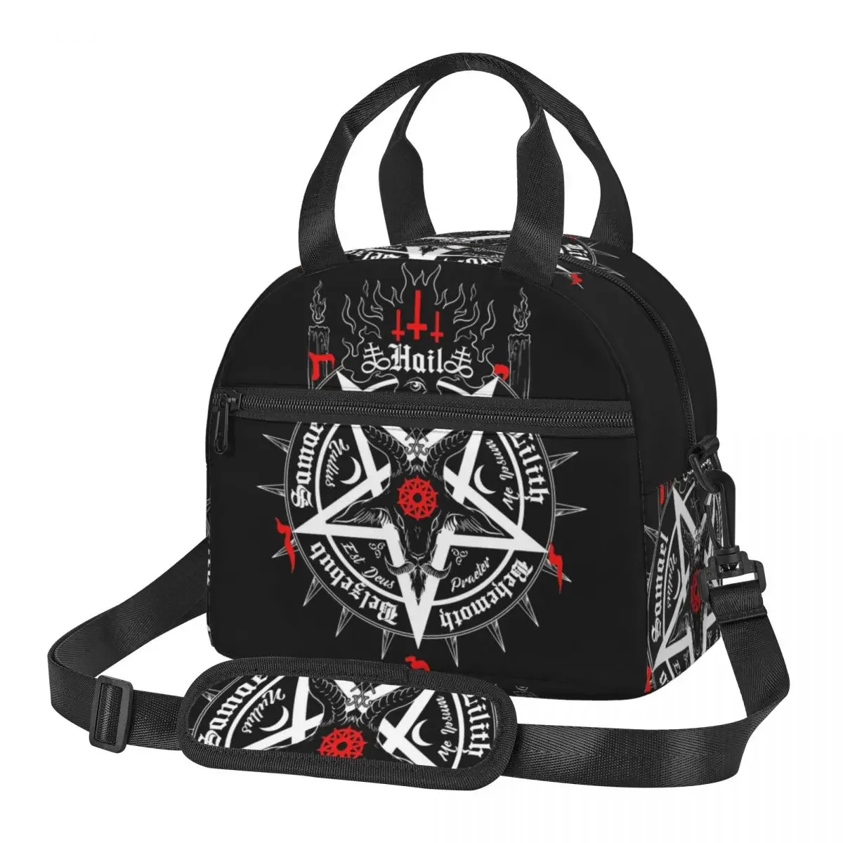 Occult Satanic Pentagram Lunch Bags Insulated Bento Box Portable Lunch Tote Resuable Picnic Bags Thermal Bag for Woman School