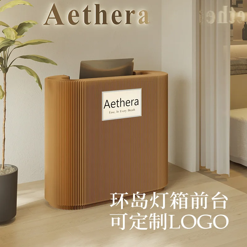 Paper Reception Commercial Cashier Office Reception Desk Welcome Bar Consultation Guidance Desk