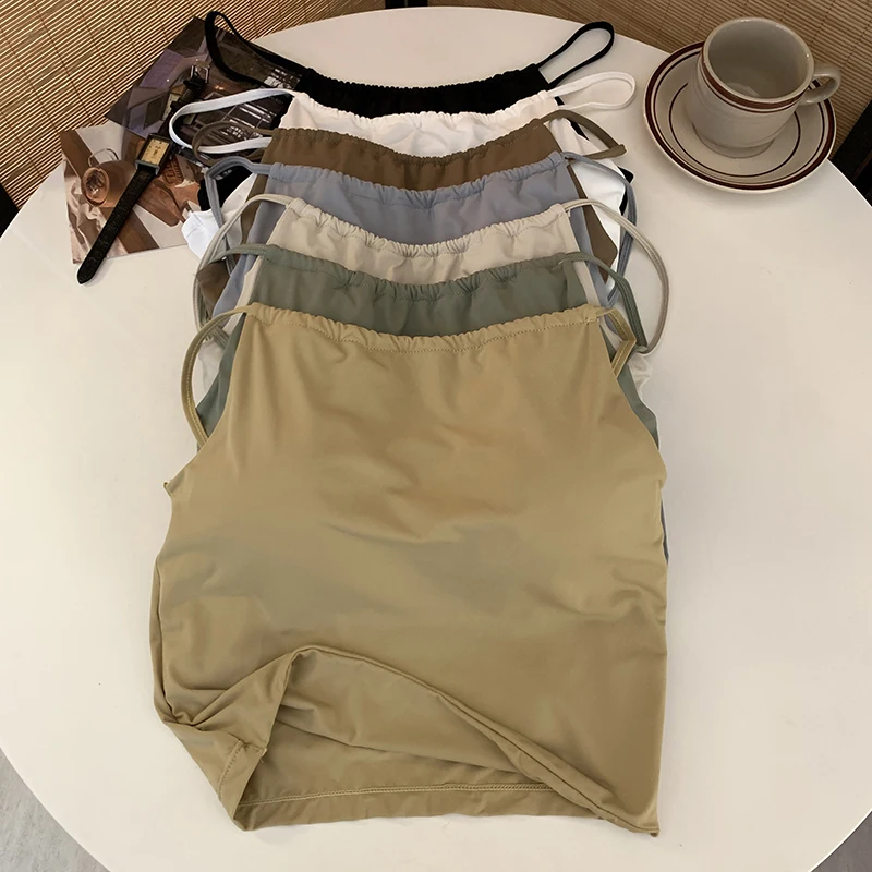 Zjaiss Korean Summer Sexy Tank Tops Women Camisole Fashion Unique Design American Style Y2K Crop Top Vintage Solid Versatile