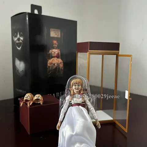NECA Annabelle Figura Vieni a casa Annabelle Figura Action Figure Modello horror Giocattolo Decorazione bambola Festa di Halloween Regalo di Natale