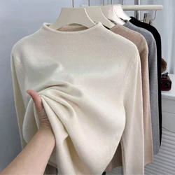 Solid Sweater Women Half Turtleneck Knitted Pullovers Harajuku Korean 2026 Soft Warm Knitwear Autumn Winter Fashion Slim Jumpers