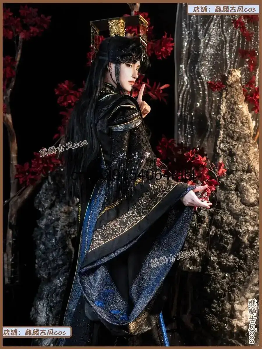 Cosplay Anime Erha Mo Ran Costumes Tian Guan Ci Fu He Xuan Mo Ran Cosplay Costume Shoes Wig Prps For Women Men Halloween Party