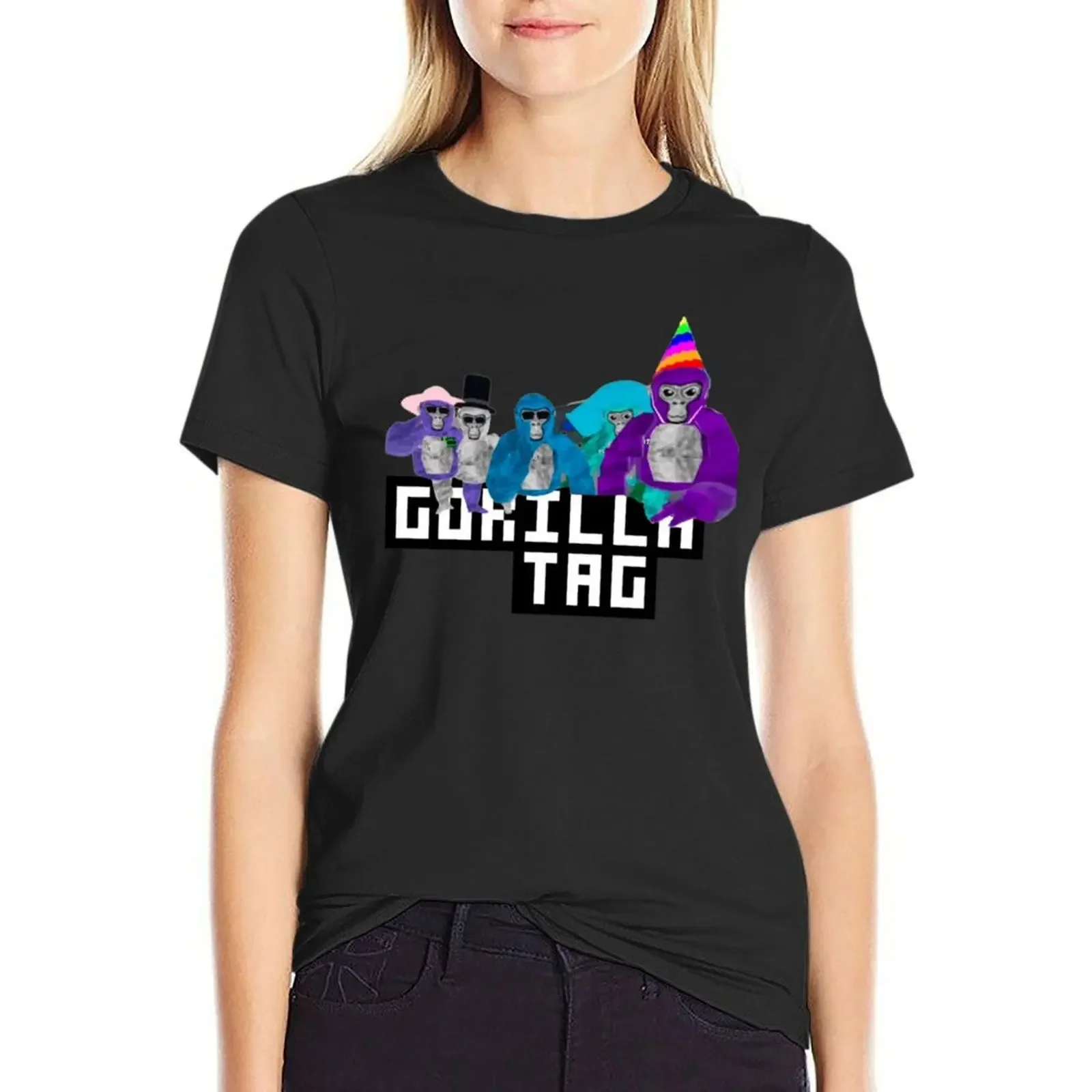

Gorilla Tag Merch Gorilla Tag Party Time Birthday Gang Tees T-Shirt korean fashion white t-shirt dress for Women sexy