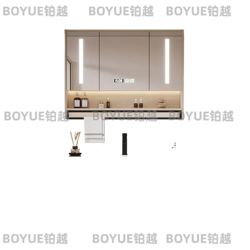 Smart Cream Bathroom Vanity Set Wall Mounted Toilet Mirror Cabinet Ceramic Integrated Basin Sink Wash Table Modern Design
