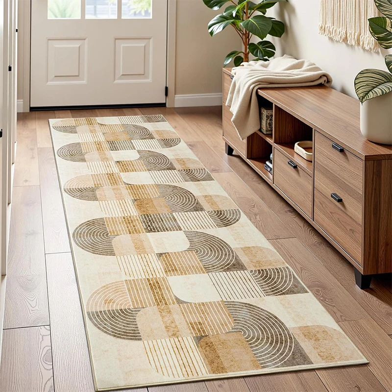 Corridor Carpet Runner Rug Hallway Long Carpets Machine Washable Non-Slip Floor Mat Bedside Mat Modern Geometric Pattern Rugs