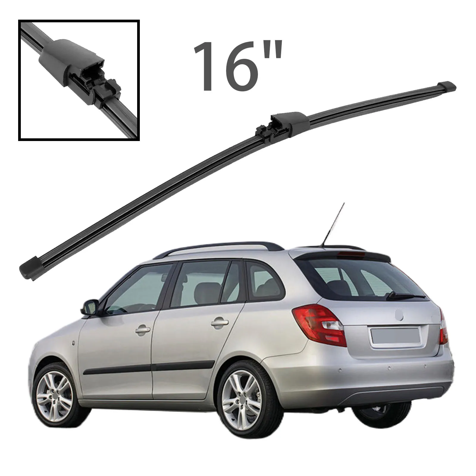 Limpiaparabrisas Trasero Para Skoda Fabia 5j Combi Estate, Accesorios De Coche, 16 ", 2007-2013 Parabrisas Limpia Escobillas Limpiador Coche AutomóVil Goma Limpiar Prabrisas Paraprisa Brazo VehíCulos