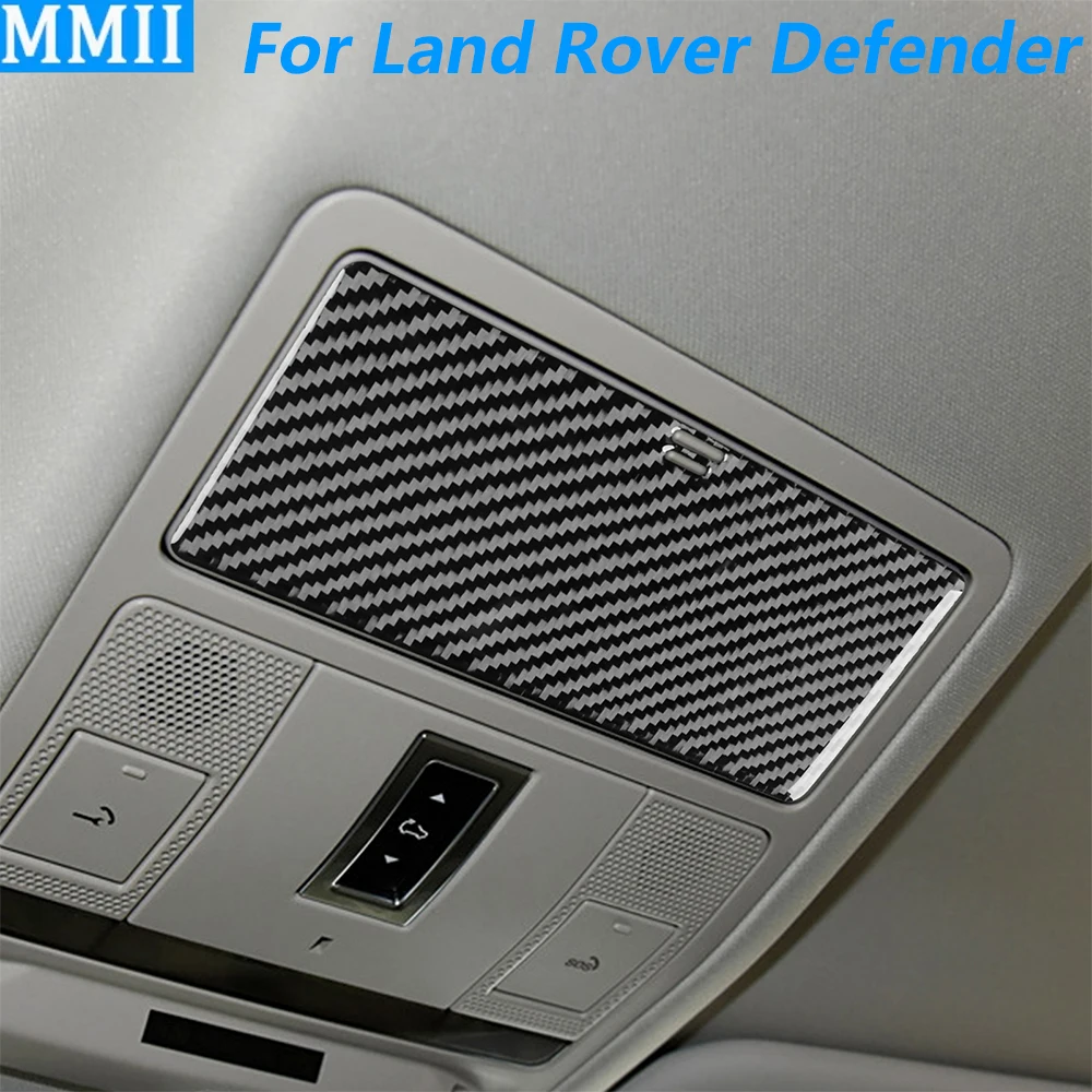 

For Land Rover Defender 2020-2025 Carbon Fiber Roof Reading Light Eyeglass Case Storage Panel Cover Trim Car Accessories Sticker