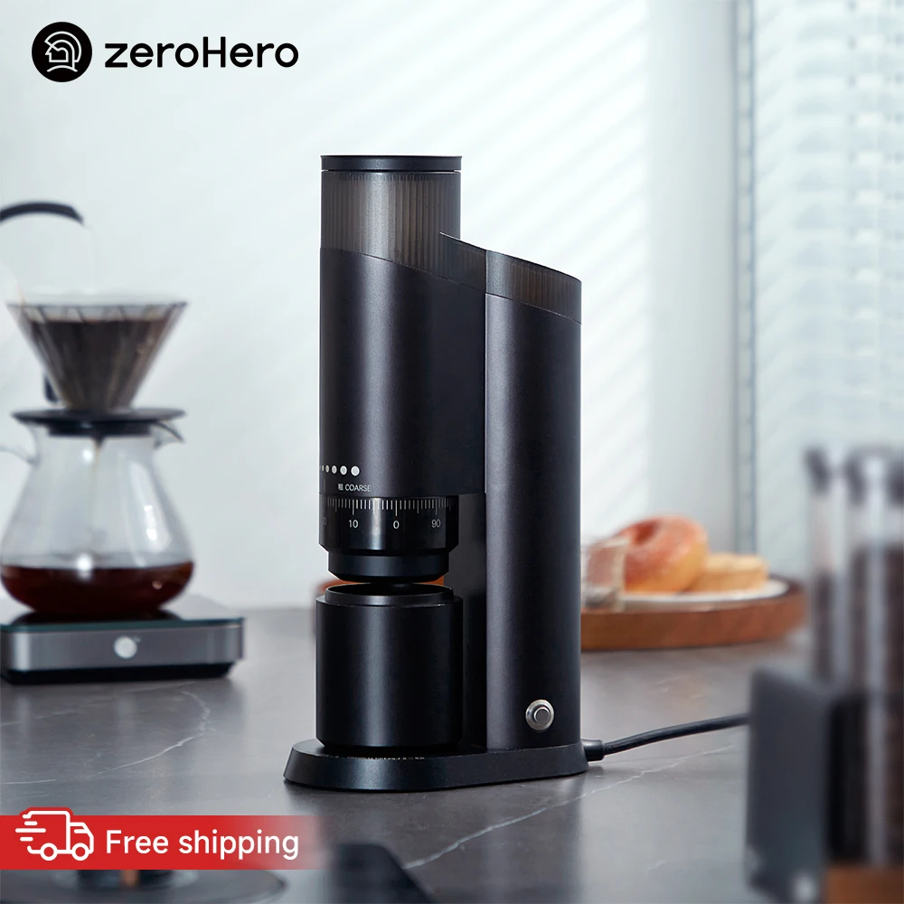zeroHero Silent Coffee Grinder 55dB Smart Stop Anti Static for Home Office Espresso and Pour Over Brewing Tools Accessories Prof