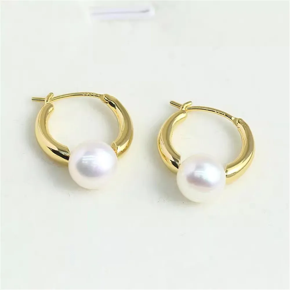

Gold Plated Pearl Earring Settings, DIY Jewelry Making Supplies, Blank Ear Stud Bases for Handmade Accessories, 1Pair No Pearl