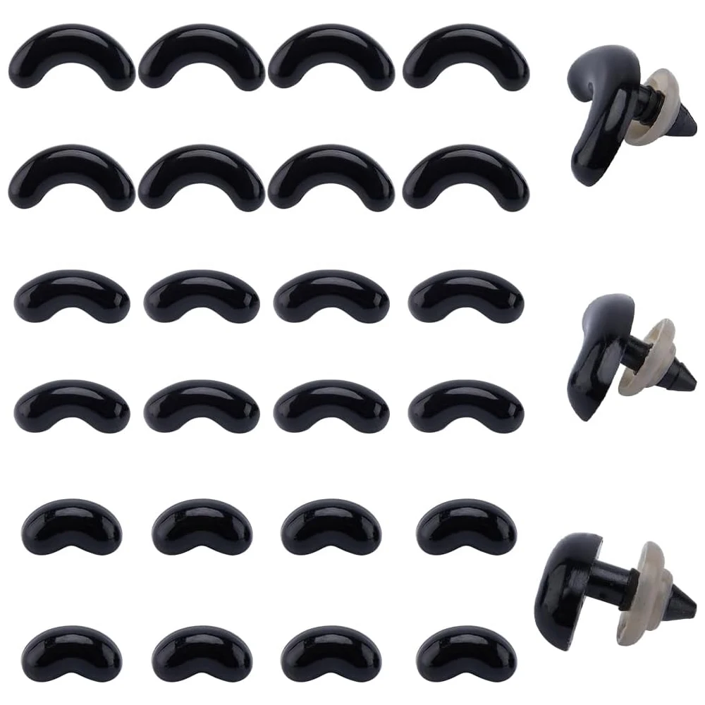 20/60pcs Black Plastic Safety Smile Eyes Crafts Bear Animal DIY Dolls Puppet Nose Accessories Stuffed Craft Safety Eyebrows Toy