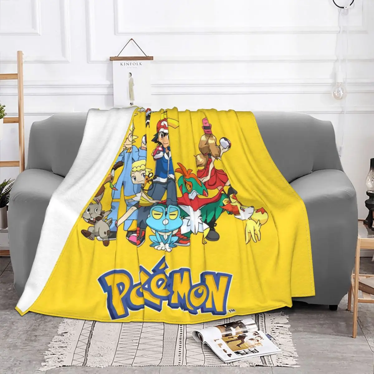 Pokemon Pikachu Anime Knitted Blanket Flannel Cute Cartoon Game Super Soft Throw Blankets for Car Sofa Couch Bed Rug