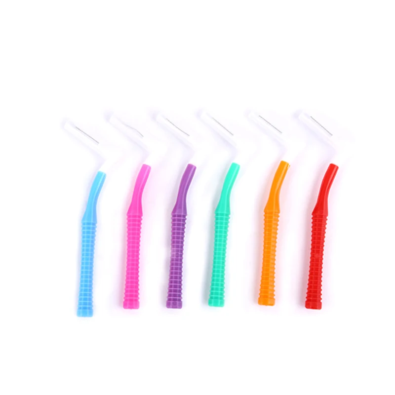 Escova interdental para ortodôntico, aparelhos em forma de L, micro escovas macias, limpeza dental, enfermagem, 10pcs