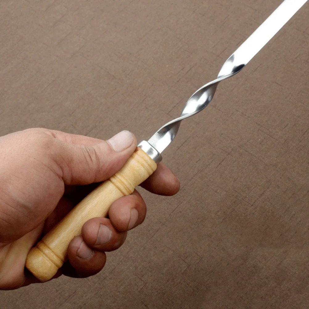 

6 шт., шампуры для барбекю из нержавеющей стали, плоские широкие многоразовые палочки для гриля, длинные шампуры для мяса и овощей, инструменты для барбекю