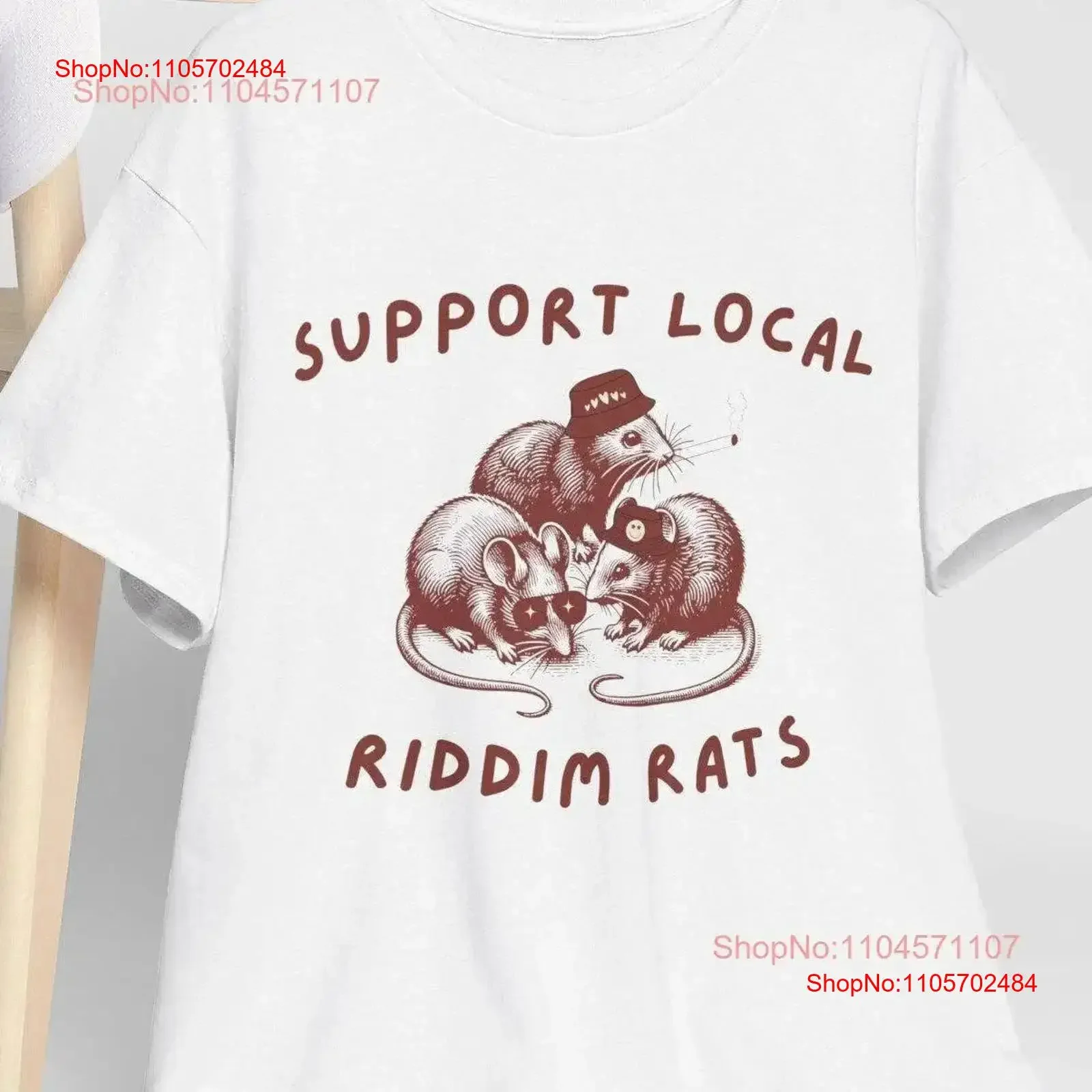 Riddim T Shirt support local rats edm merch rave funny wear vintage Washed Comfortable Stretched Casual Versatile Breathable