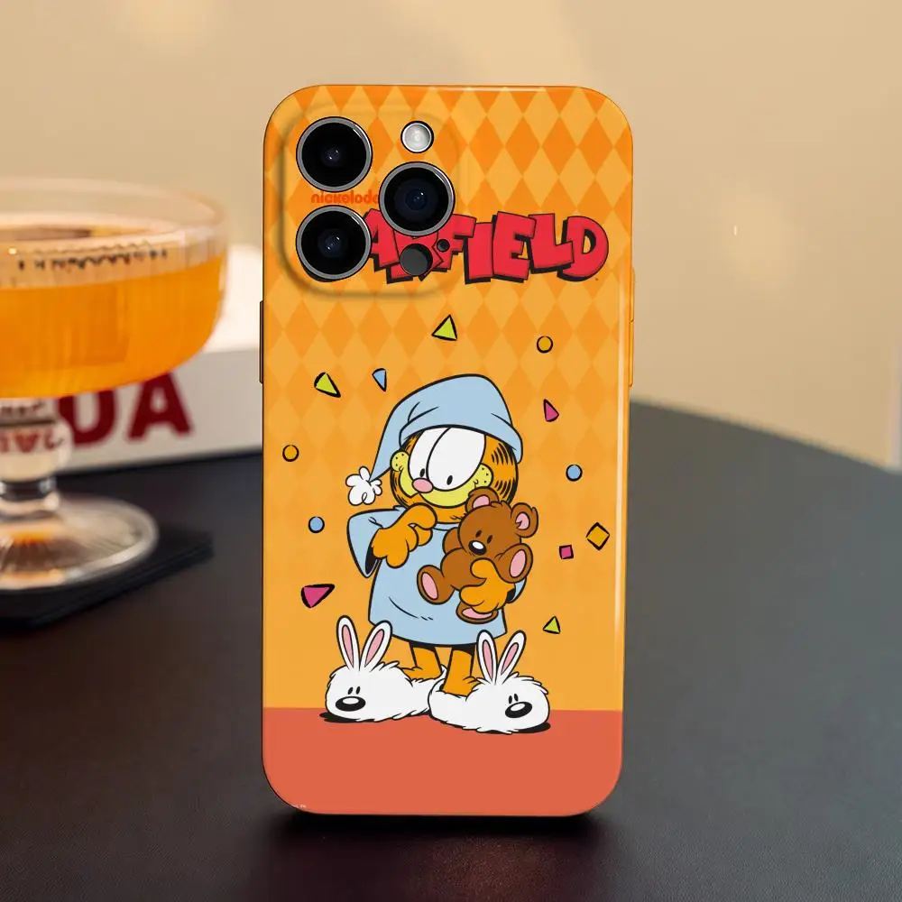 حافظة هاتف لهاتف آيفون 17 16 15 14 13 12 Pro G-Garfields كارتون ماكس بلس لامع عالي الدقة بفتحة رفيعة غلاف ناعم #3