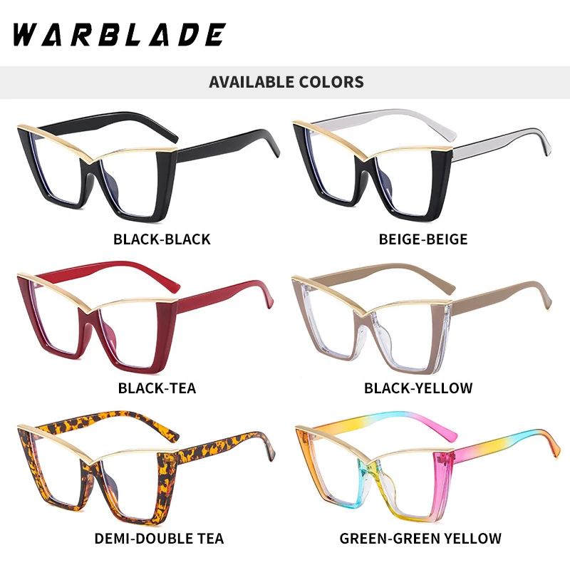 2025 Fashion Anti Blue Light Cat Eye Glasses For Women Vintage Female Frame Clear Lens Reading Computer Ordinary Optical Eyewear