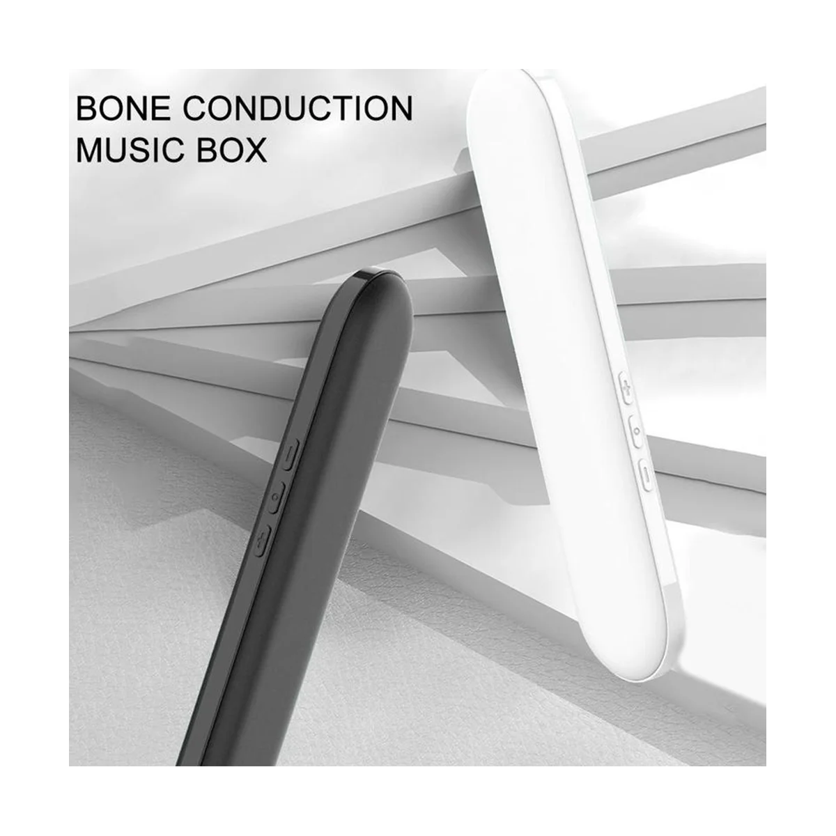 Bone Conduction Music Box Portable Kids MP3 Wireless Bluetooth 5.0 Stereo Speaker Under Pillow Sleep(White)