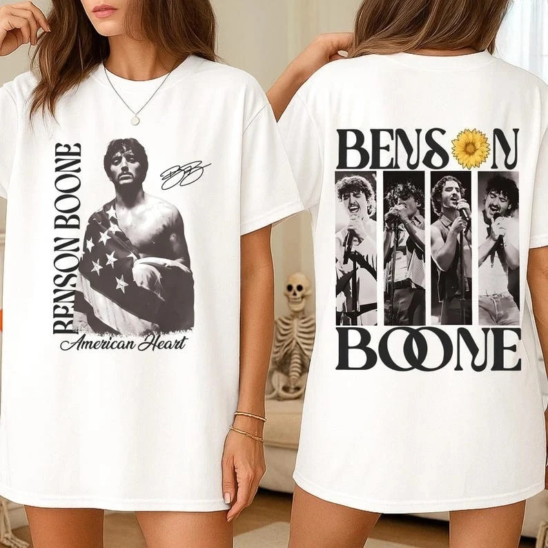 

Benson Boone's American Heart Tour 2025 T-shirt Is A Casual Short-sleeved Outfit Suitable for Both Men and Women
