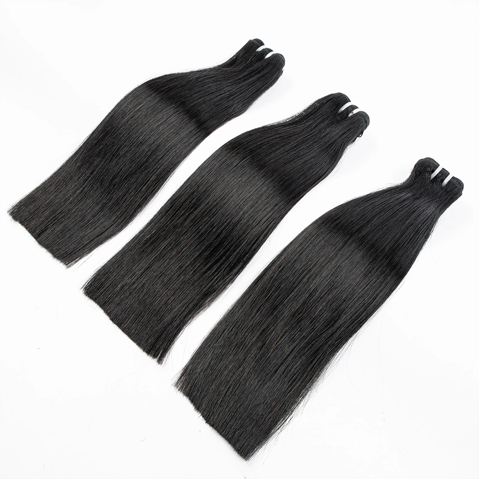 16A Vietnamese Virgin Hair Double Drawn Bone Straight Hair Bundles with 2x6/5x5 HD Lace Closure 100% Raw Human Hair Bundles