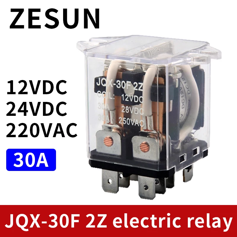 1 Uds JQX-30F 2Z relé intermedio de alta potencia y alta corriente 30A AC220V DC24V/12V ZUSUN