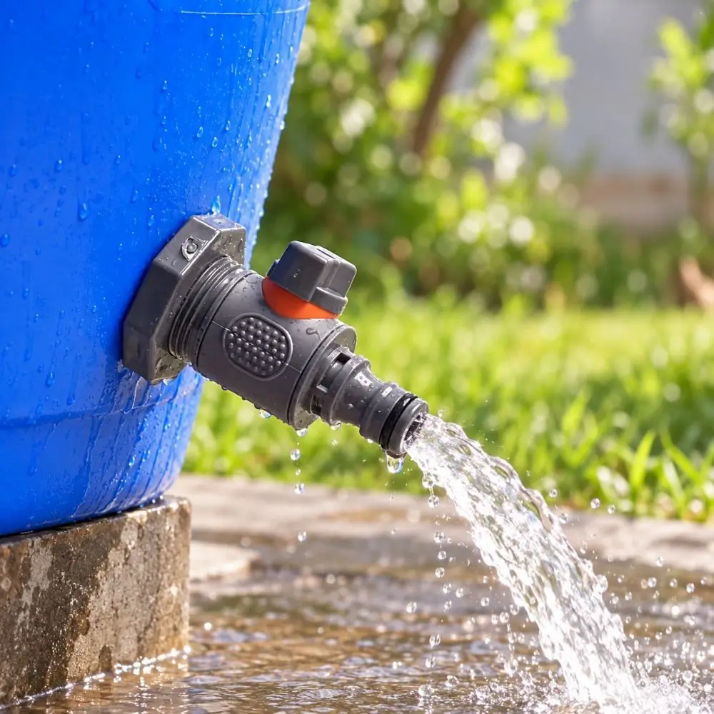 PVC IBC Water Tank Adapter Shut-Off Ball Valve Leakproof Rain Barrel Hose Connector Quick Connector Flow Control