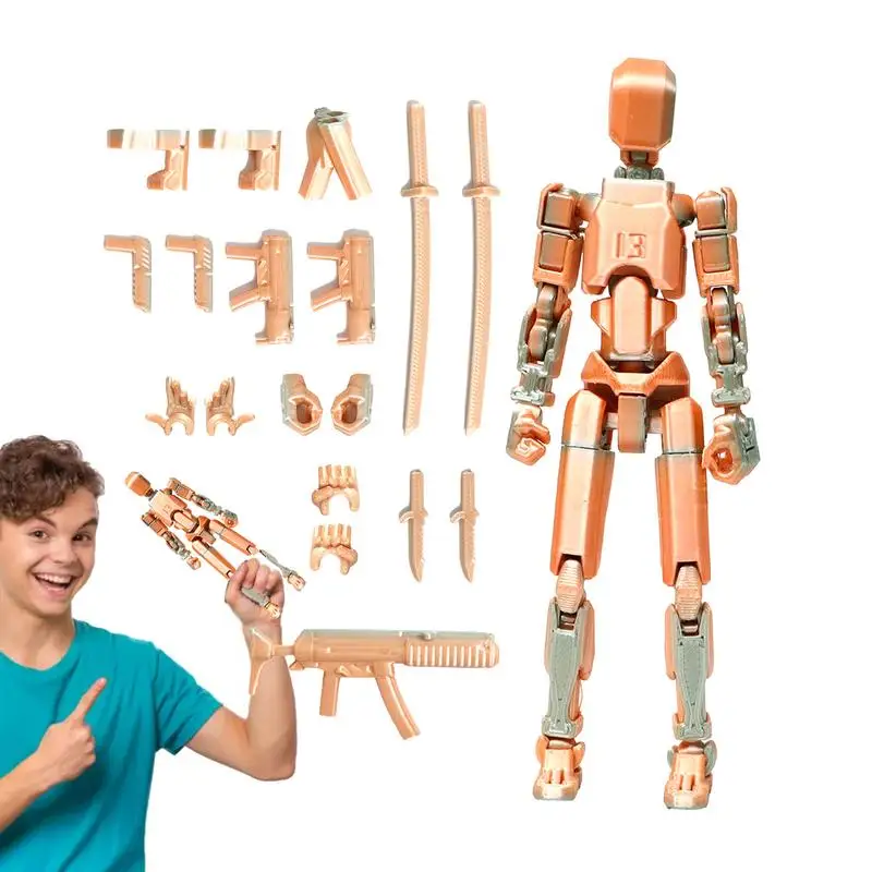 3d Geprinte Actie Figuur Full Body Mechanisch Verplaatsbaar Speelgoed Meerdere Accessoires Actiefiguren Voor Verjaardag Kerst