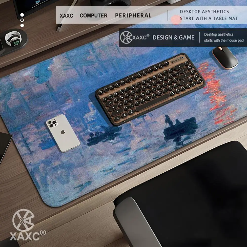 Claude Monet Art XAXC Mouse Pad large keyboard mouse desk pad non-slip rubber gaming mouse pad laptop mouse carpet