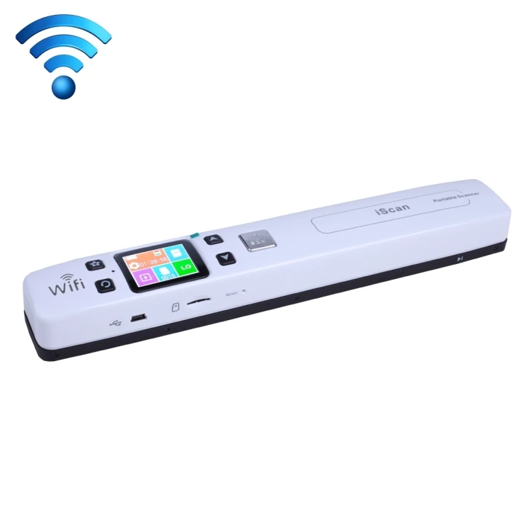 WiFi Double Roller Mobile Document Portable Handheld Scanner With LED Display Support 1050DPI / 600DPI / 300DPI