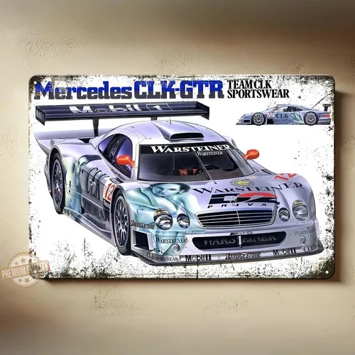 clk- gtr Racing Car Metal Poster - Sign-Size:8x12inch (20x30cm)-aluminum