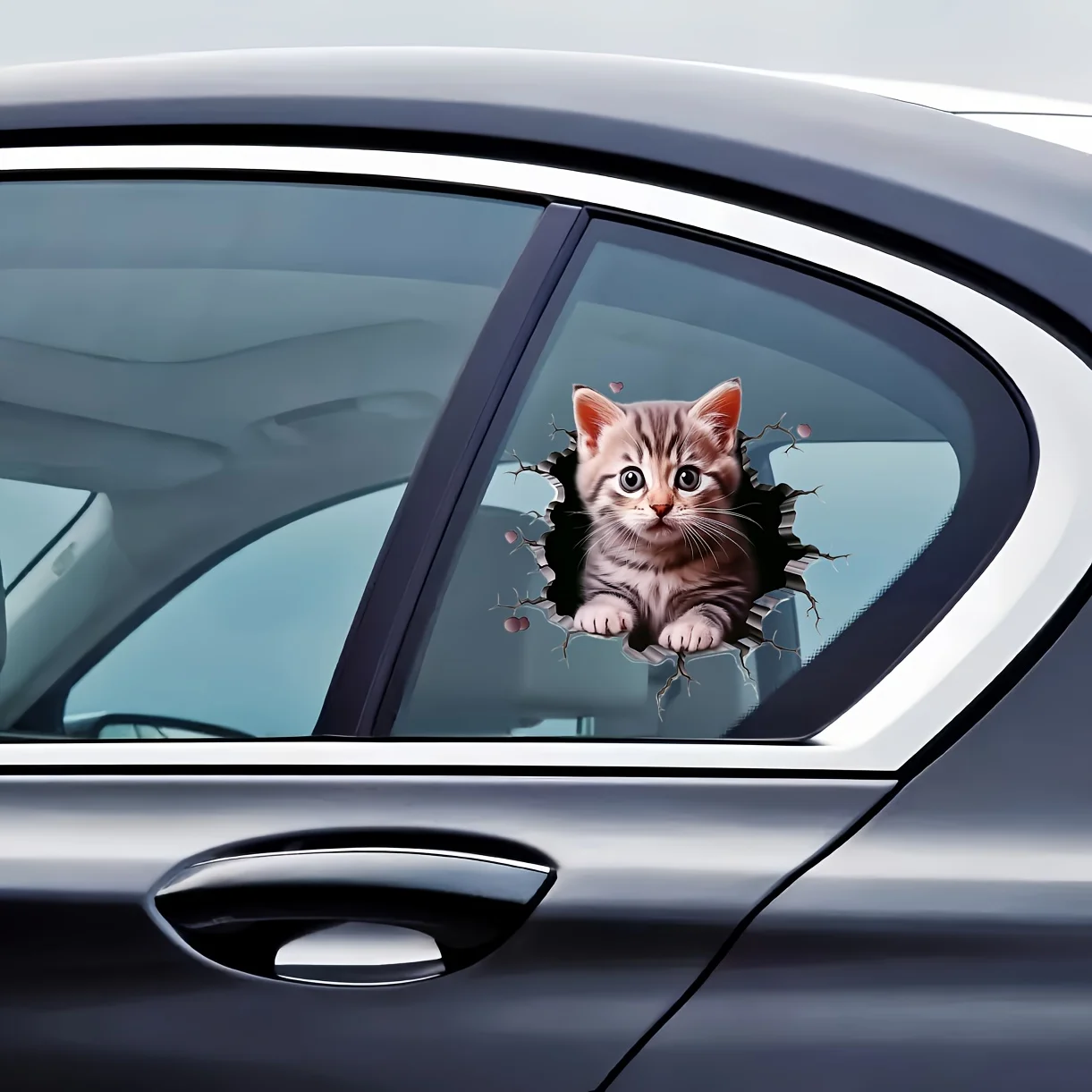 Trwała naklejka samochodowa 3D Cat Pattern na zderzak okienny Śliczna stylizacja nadwozia samochodu Odporny na zarysowania wystrój motocykli Samochody Laptopy
