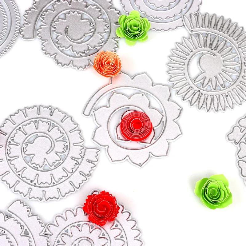 24style Circle 3D Flowers Metal Cutting Dies for Scrapbooking DIY Paper Craft Card Making Embossing Garland Die Cuts 2023 New