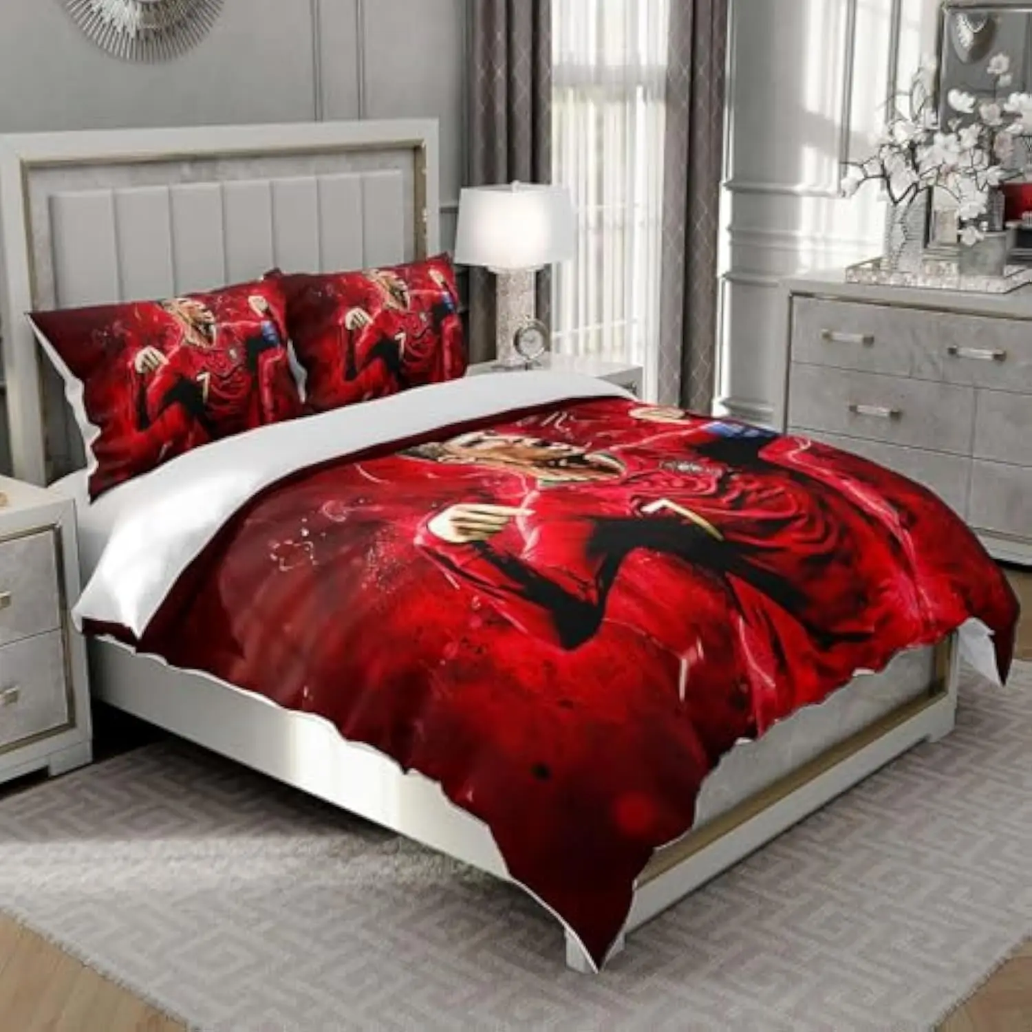 كرة القدم غطاء لحاف CR7 التوأم ستوكات 2 قطعة الاطفال حاف مجموعة غطاء لينة تنفس إغلاق كرة القدم التوأم طقم سرير غرفة نوم