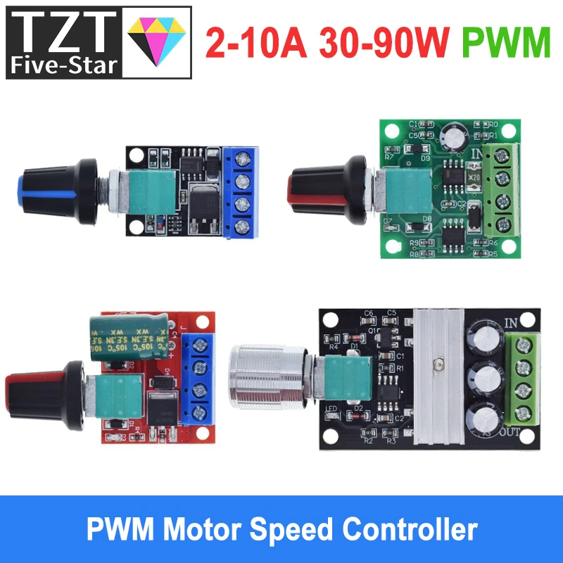 DC 1.8V-35V 2A 3A 5A 10A 30W 80W 90W PWM Motor Speed Controller Low Voltage Motor Speed Controller PWM Adjustable Drive Module