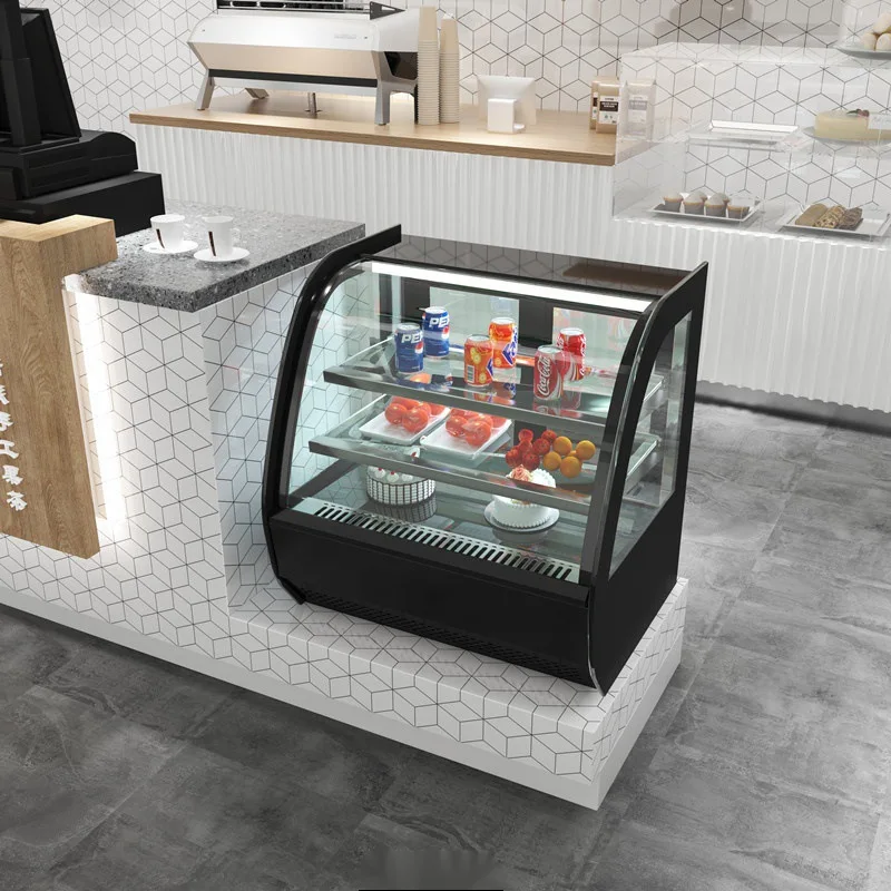 

Small Commercial Desktop Refrigerator Air-Cooled Cake Display Cabinet for Milk Tea Fruit Fresh-Keeper for Bar Small Business