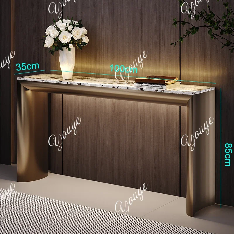

Xc N63 Italian Light Luxury Natural Luxury Stone Entrance Table Household High-end Atmospheric Corridor Strip Living Room Entran